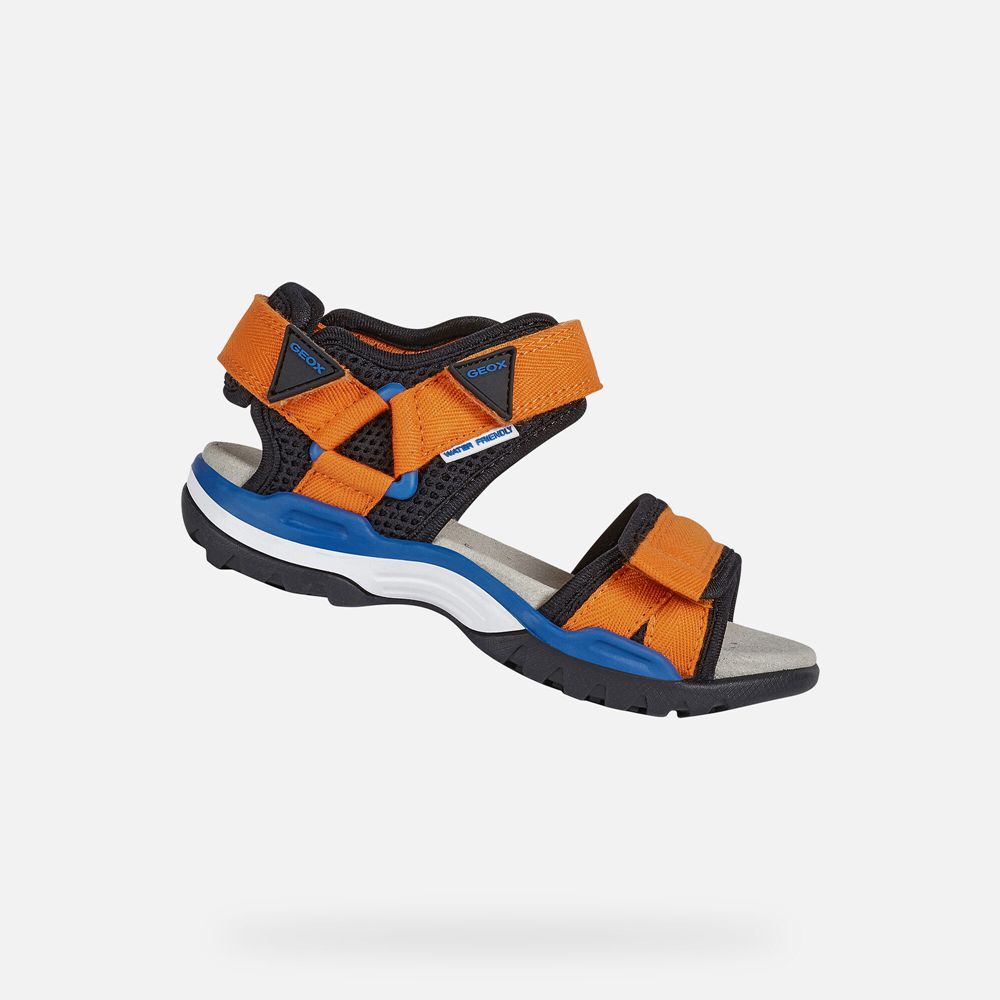 Sandalias Geox Menino Laranja/Pretas - Borealis - JPXNT0175